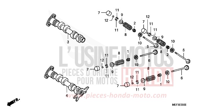 CAMSHAFT/VALVE for SW-T400 ABS PEARL COSMIC BLACK (NHA64) from 2009